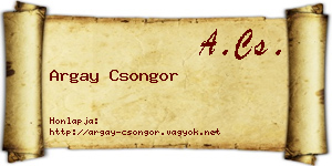 Argay Csongor névjegykártya